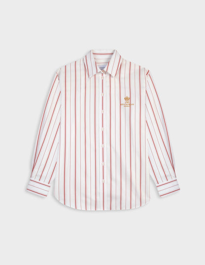 Unisex Olatua rust-orange striped shirt