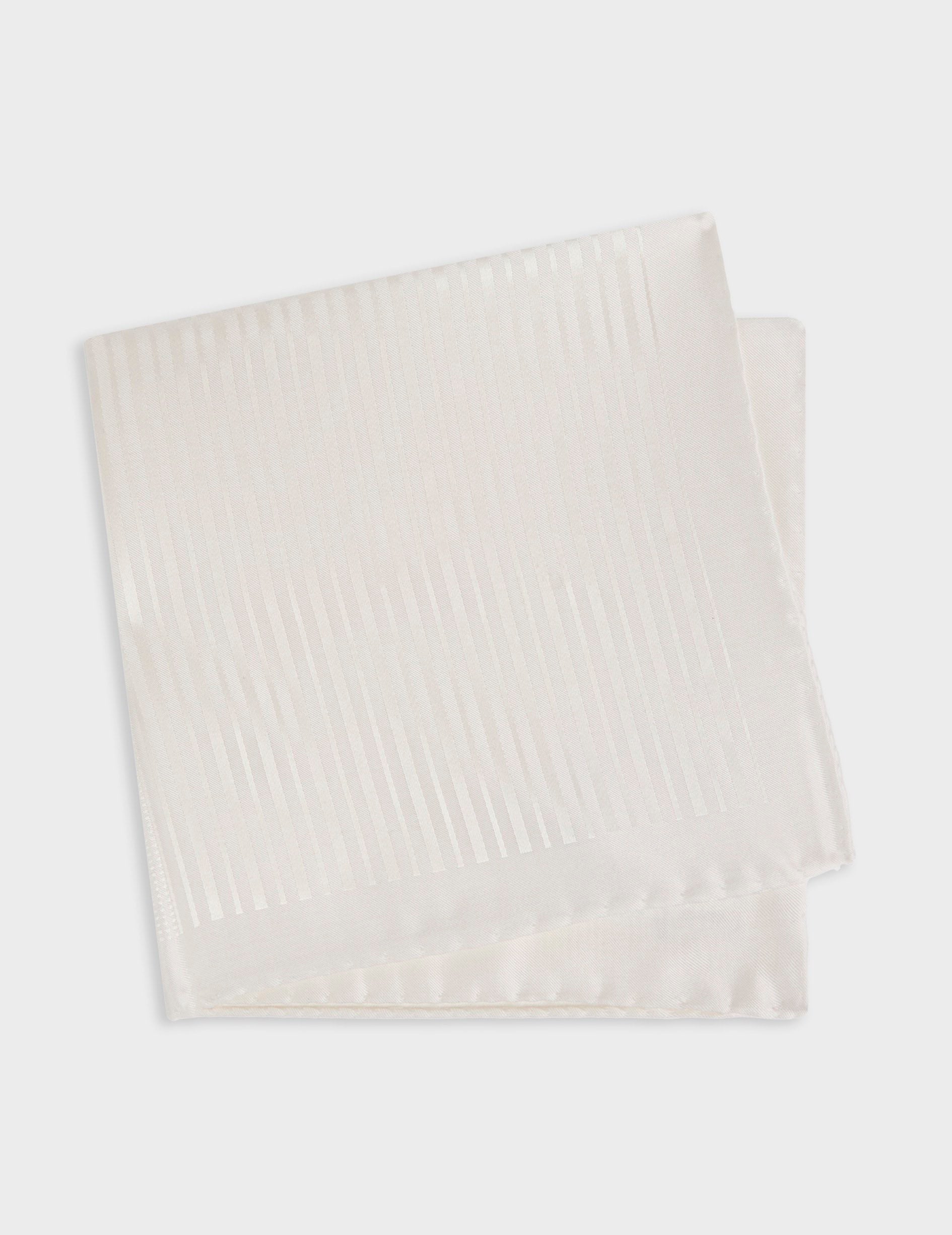 Ecru silk pocket square