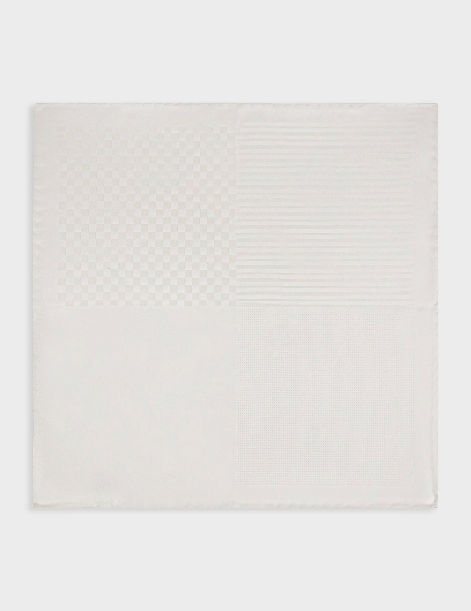 Ecru silk pocket square