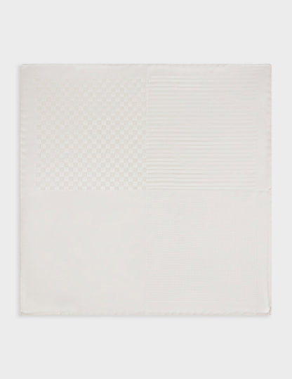 Ecru silk pocket square