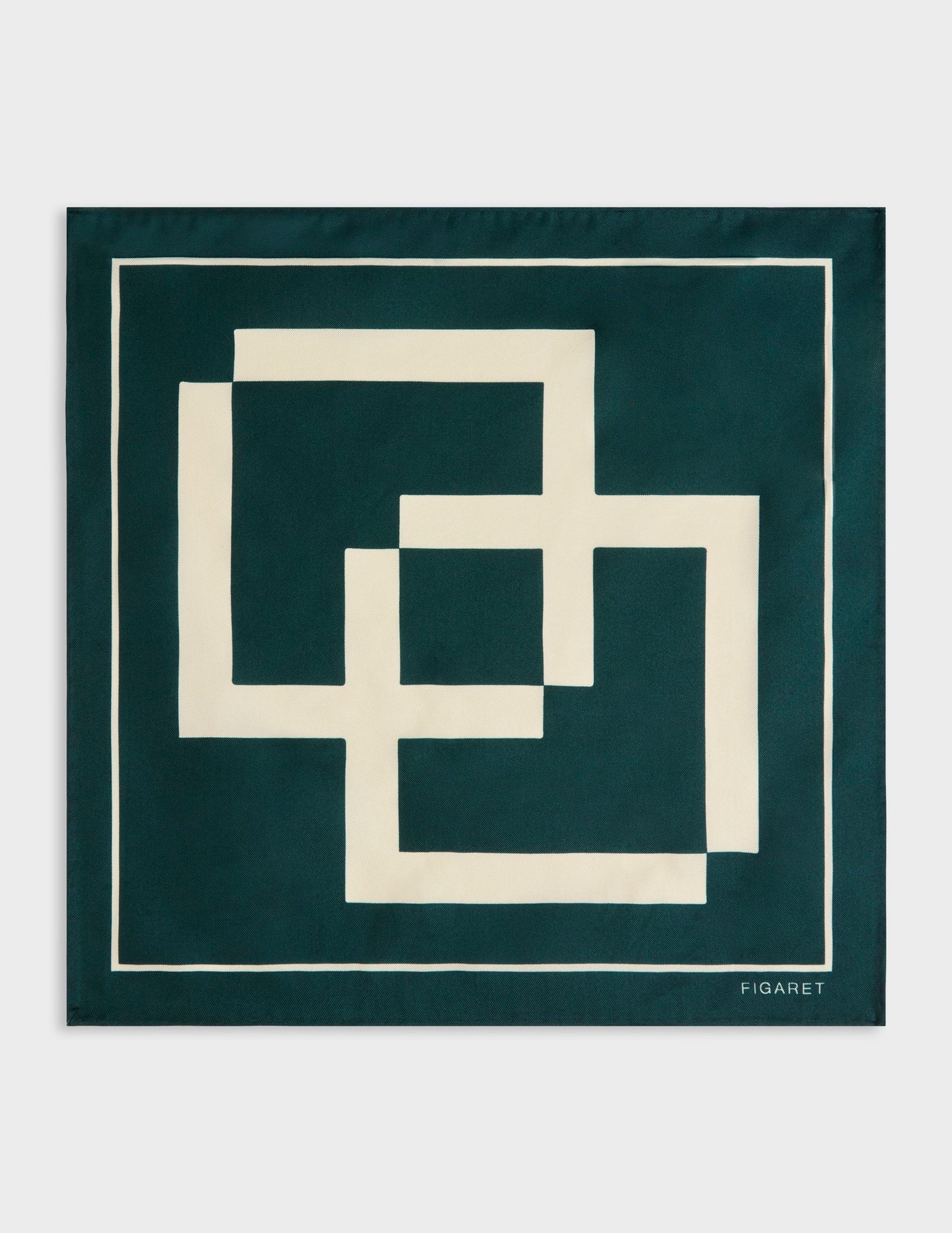 Printed green silk pouch