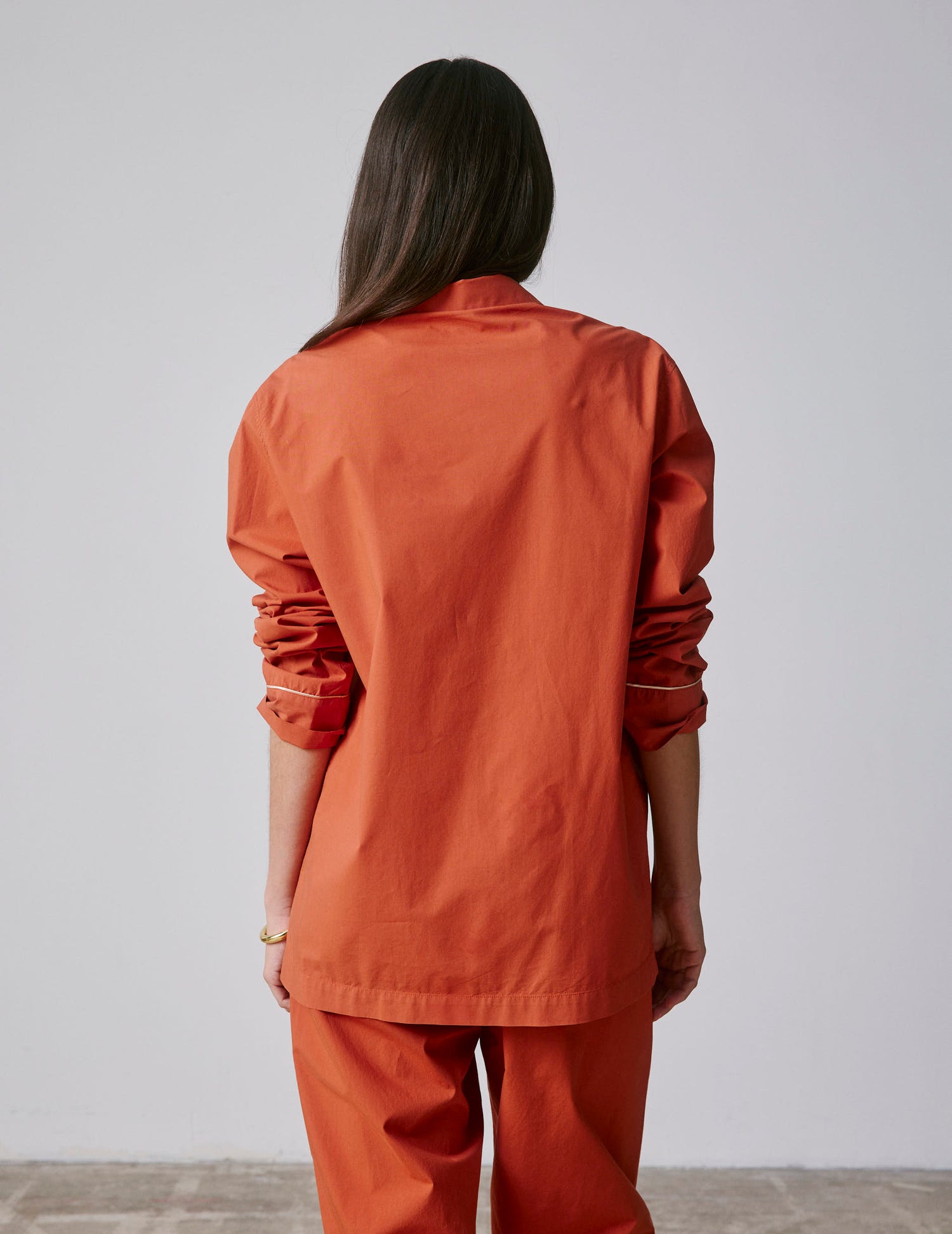 Palais pajamas in rust-orange poplin
