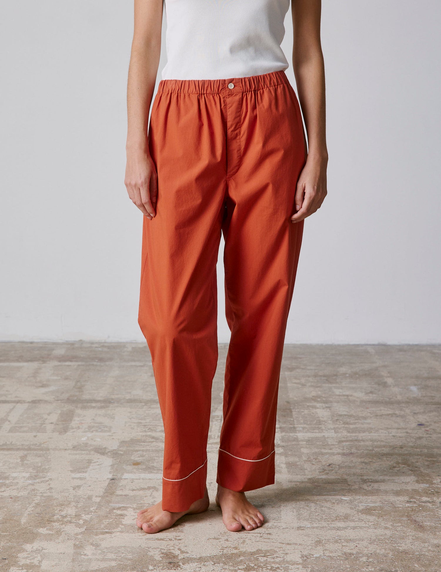 Palais pajamas in rust-orange poplin