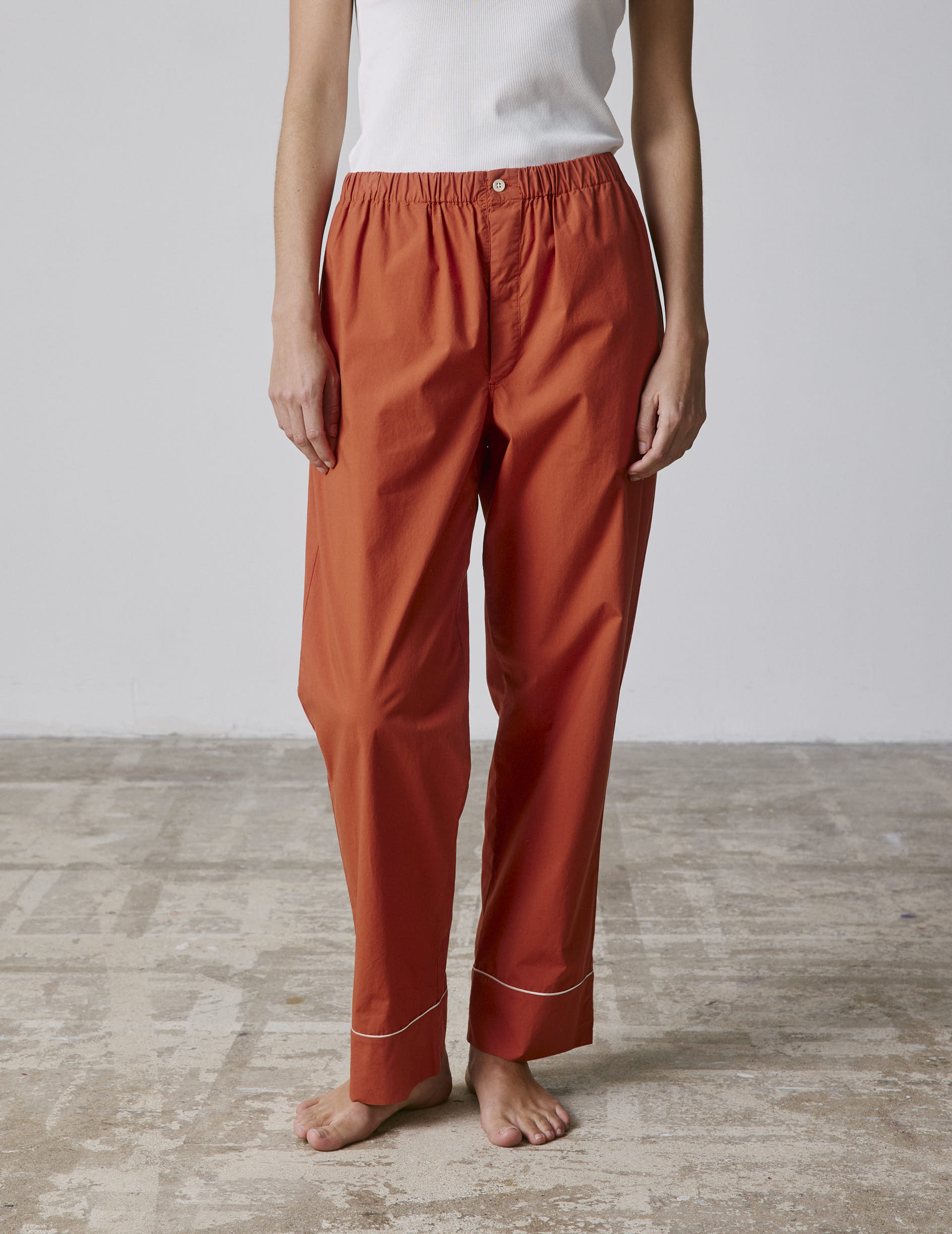 Palais pajamas in rust-orange poplin