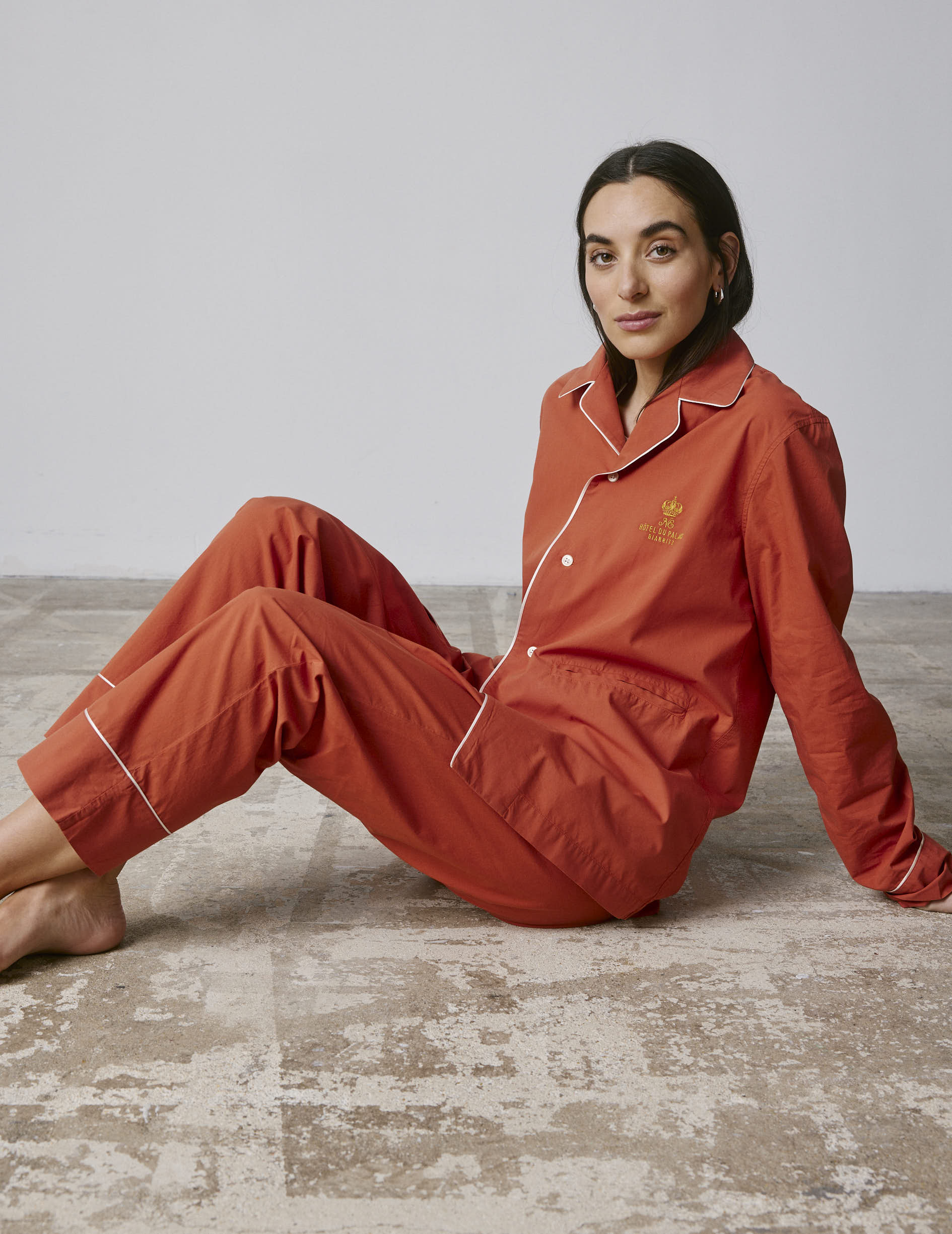 Palais pajamas in rust-orange poplin