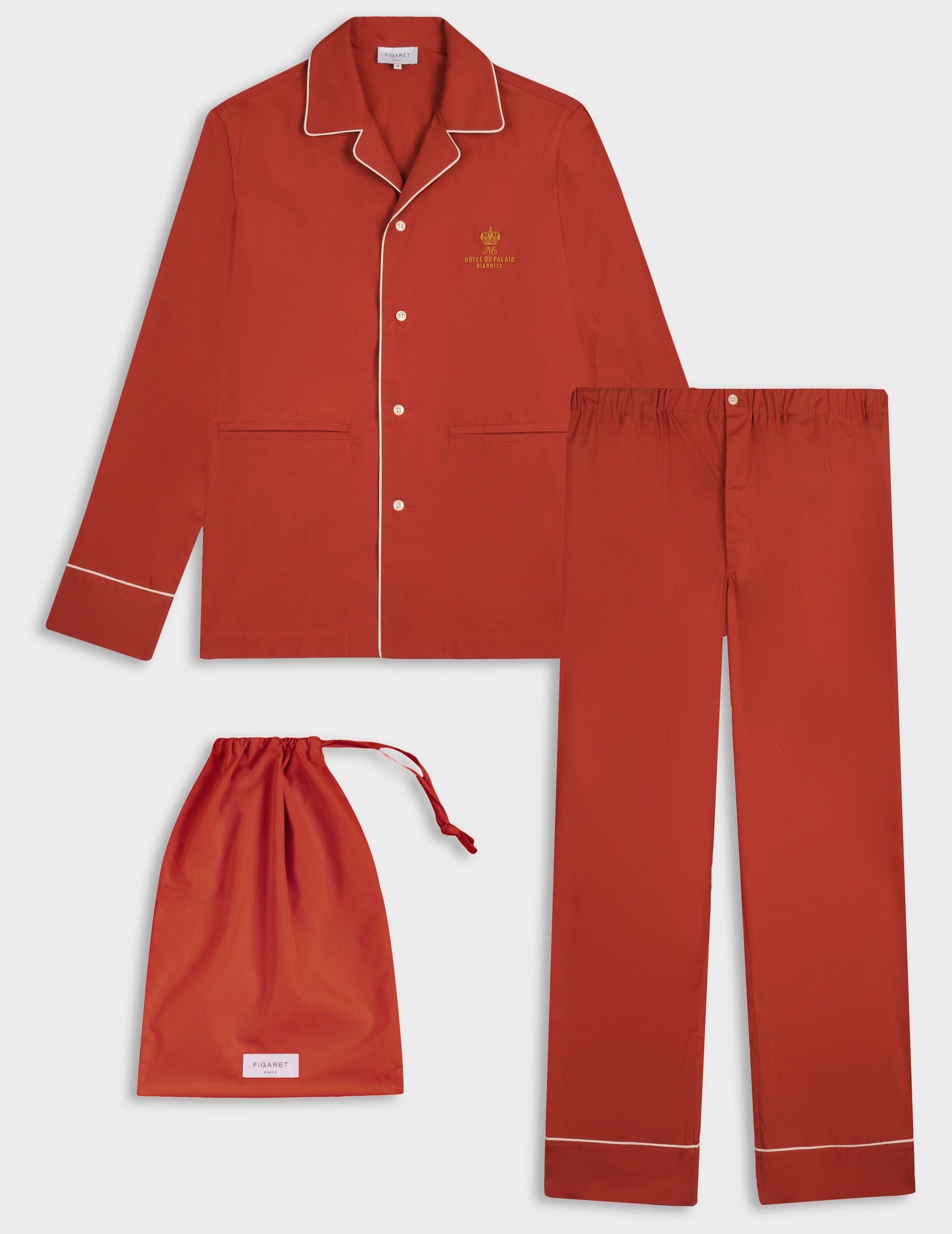 Palais pajamas in rust-orange poplin
