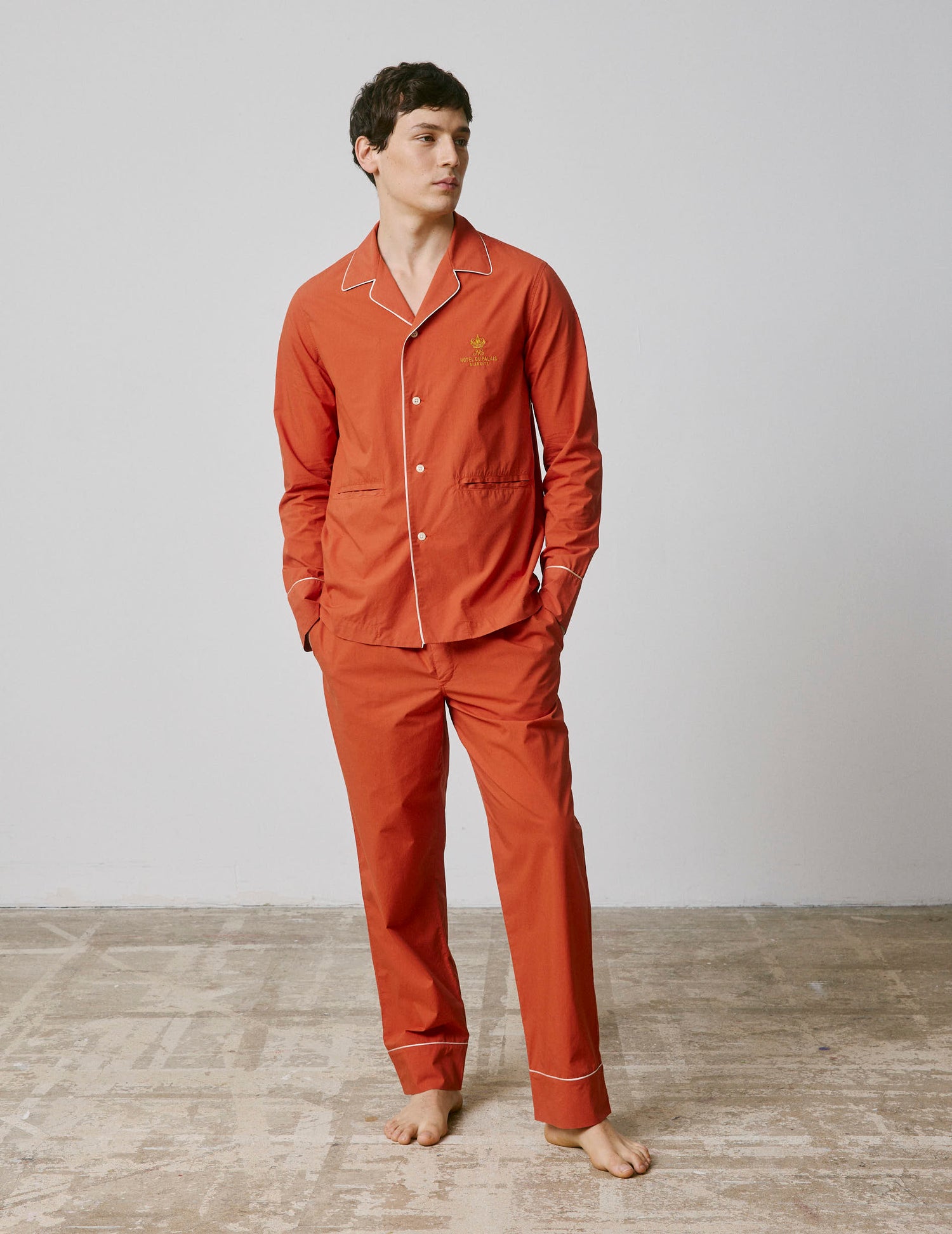 Palais pajamas in rust-orange poplin