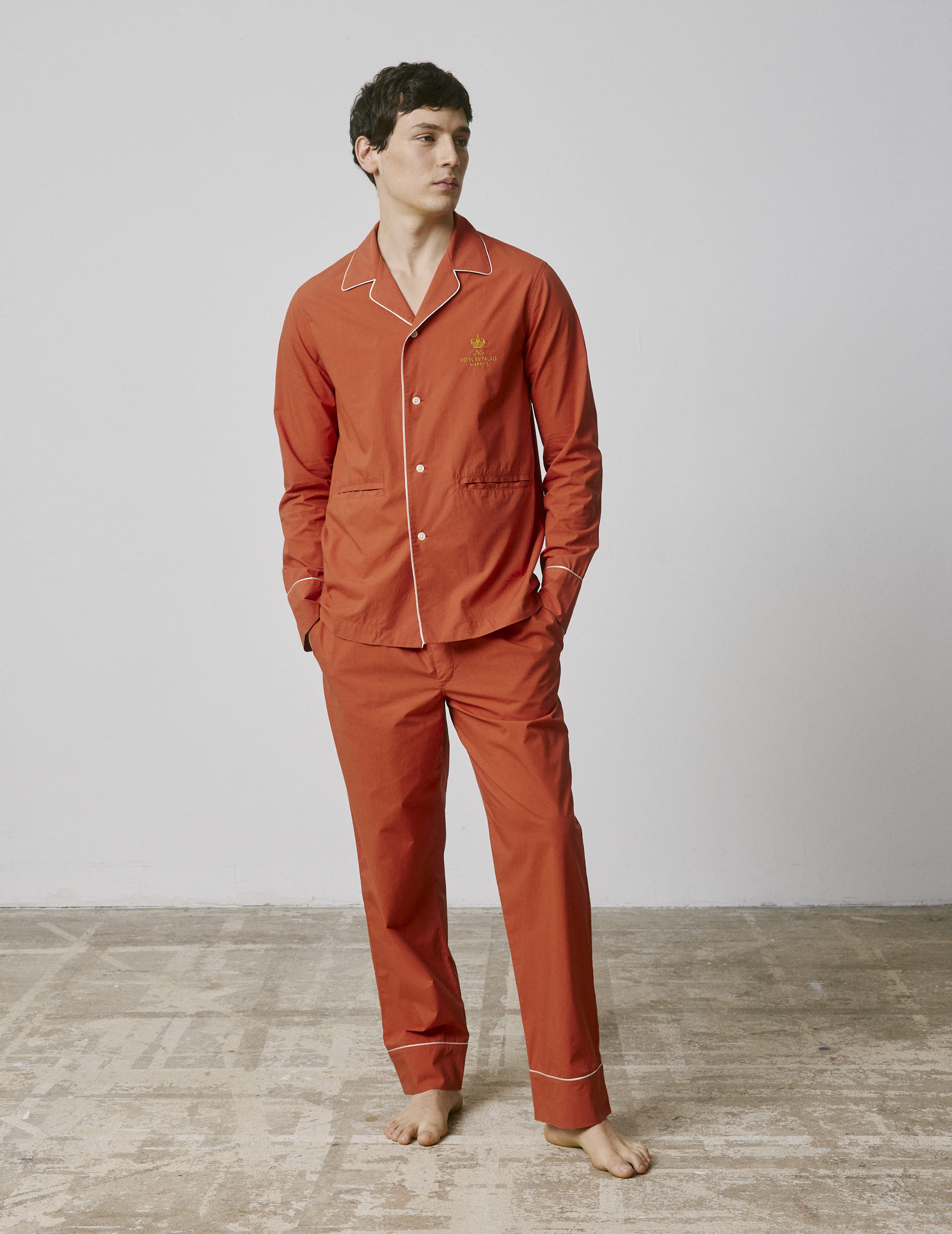 Palais pajamas in rust-orange poplin