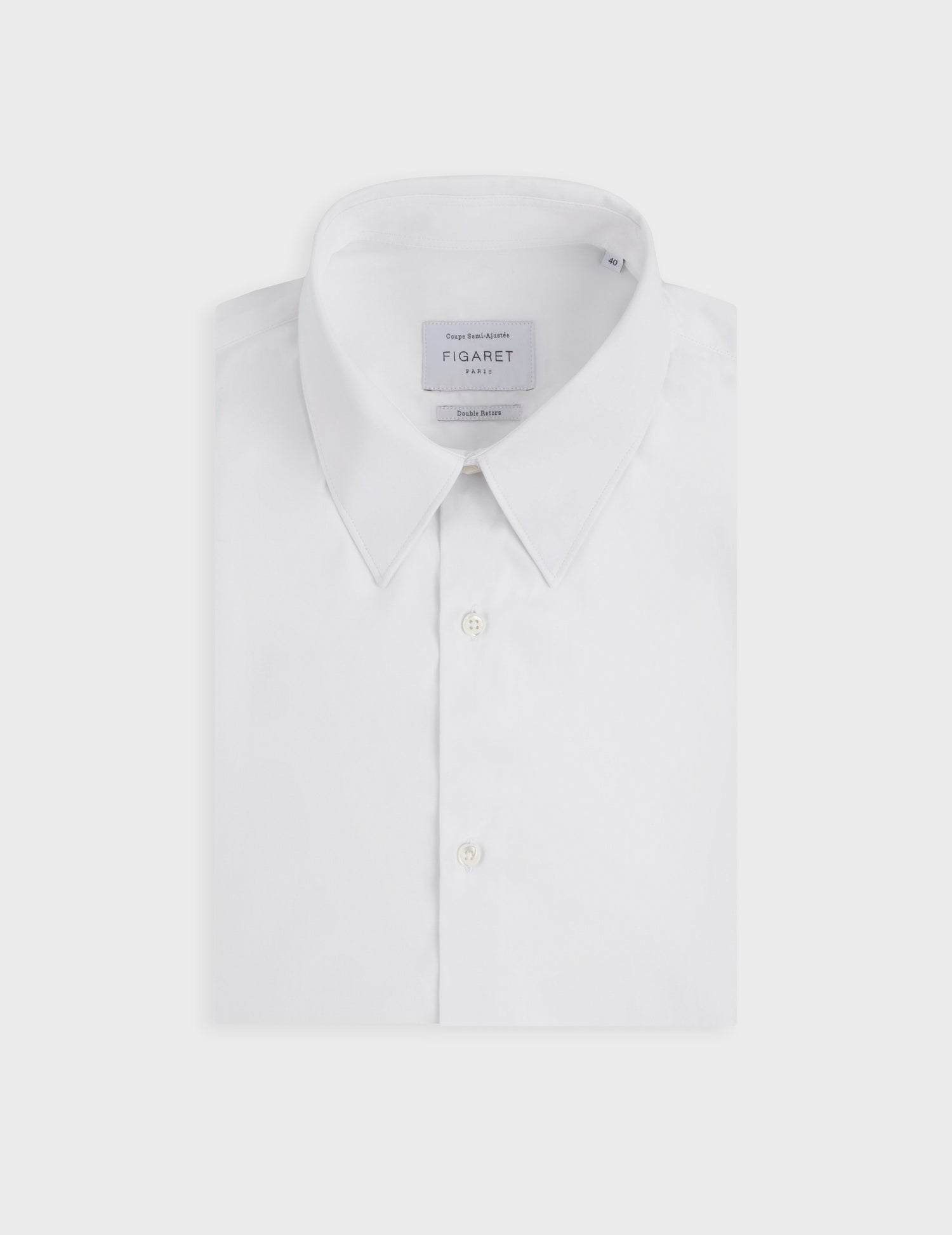 White semi-fitted shirt - Poplin - Sumptuous Collar