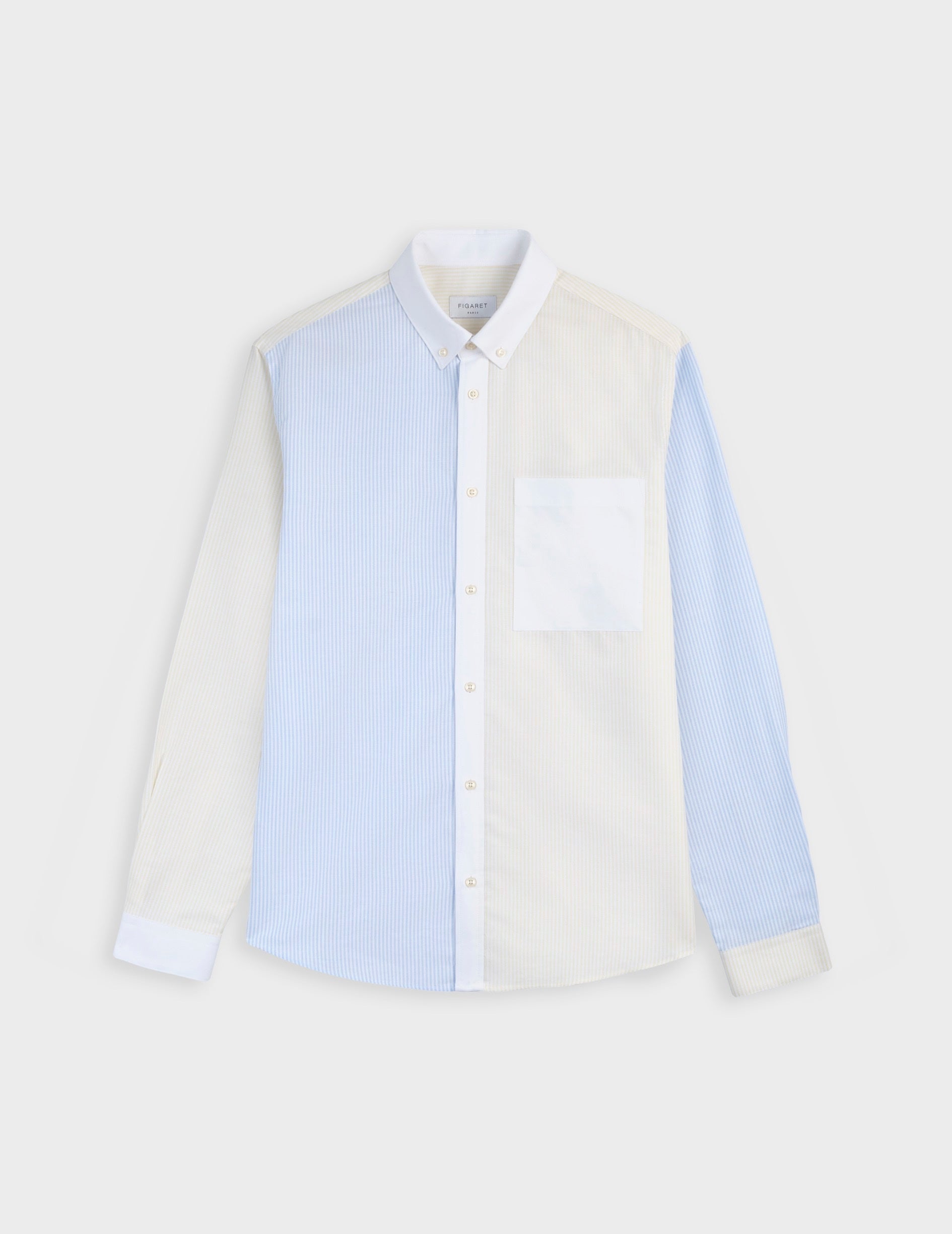 William Striped yellow  Fun shirt  - Oxford - American Collar