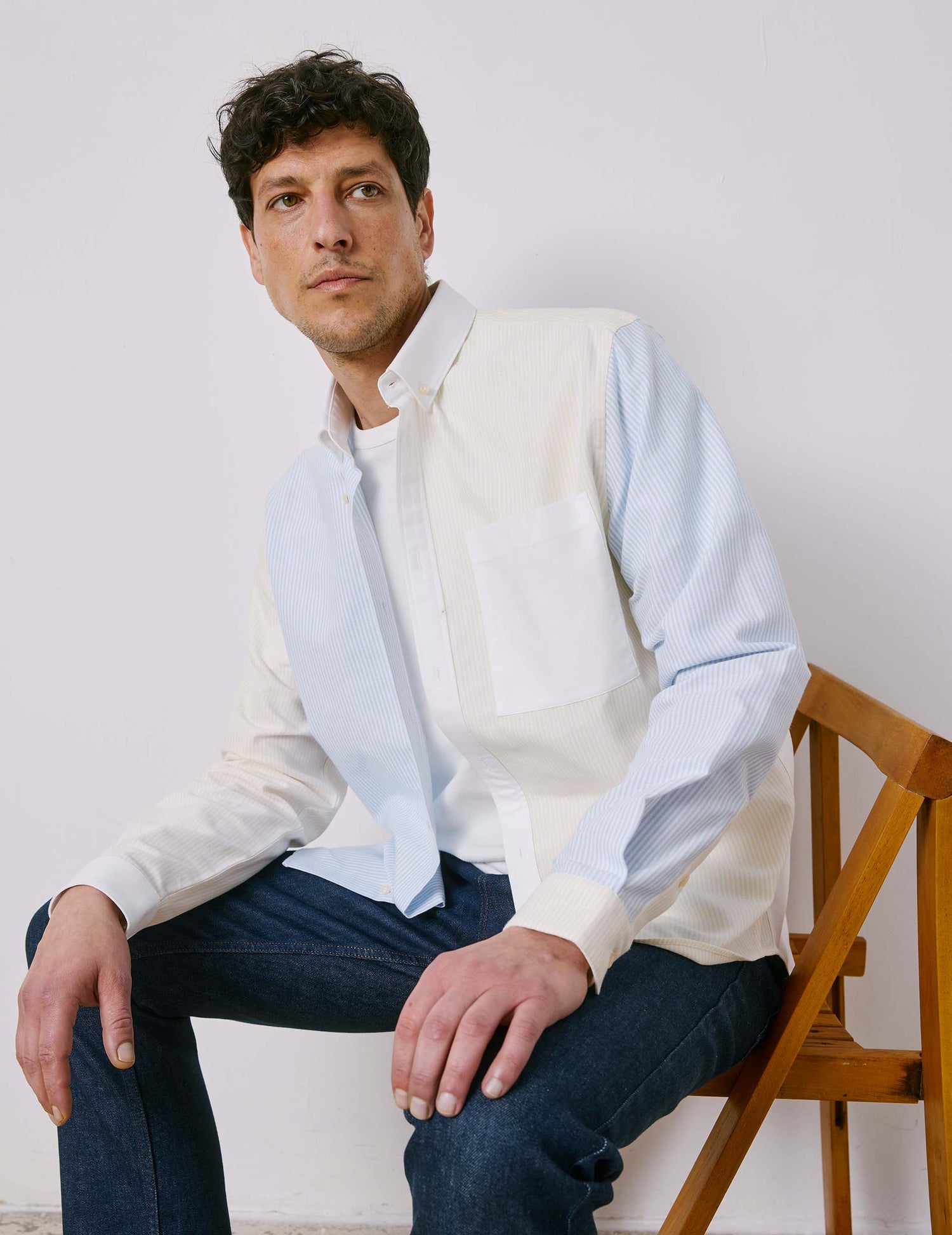 William Striped yellow  Fun shirt  - Oxford - American Collar#1