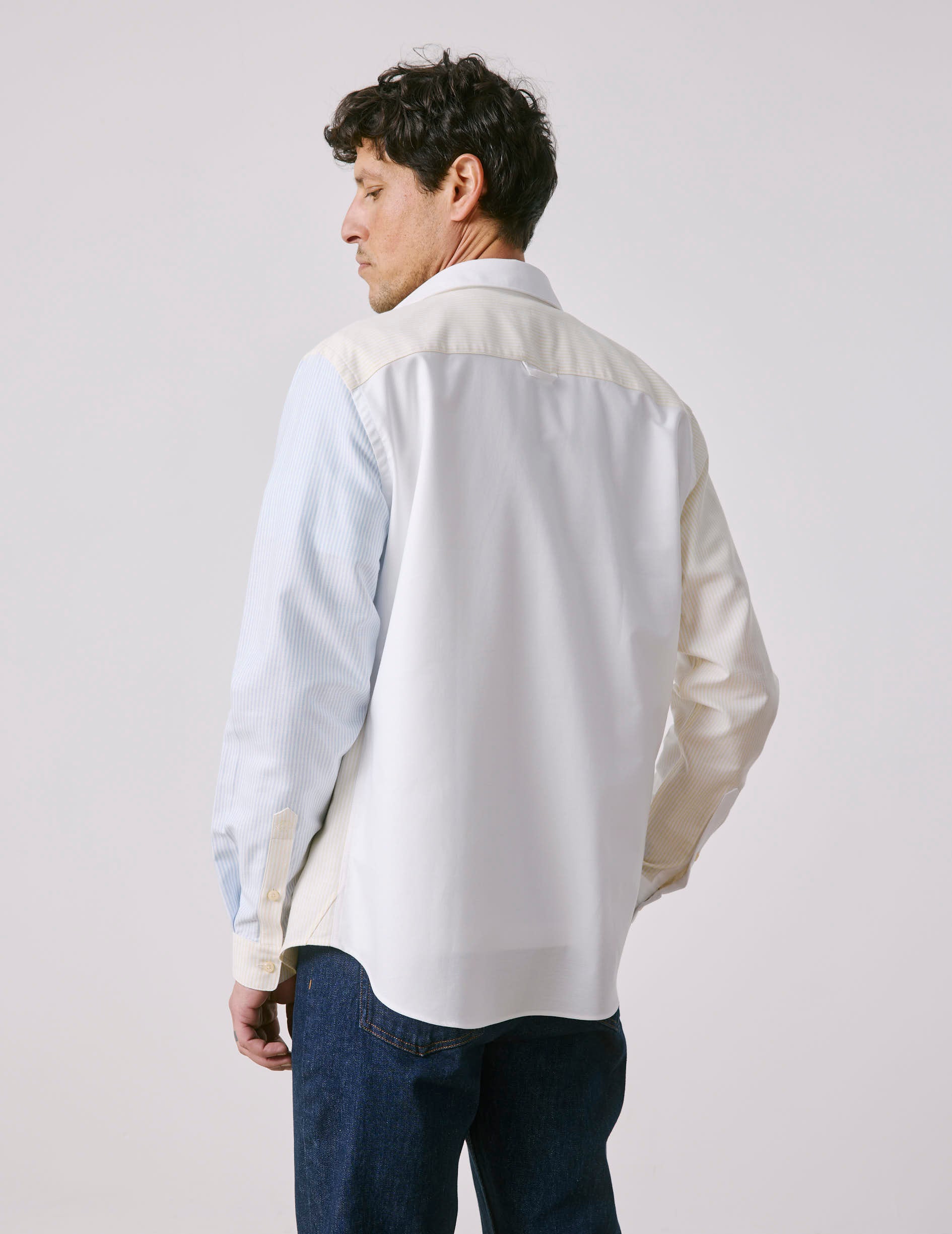 William Striped yellow  Fun shirt  - Oxford - American Collar