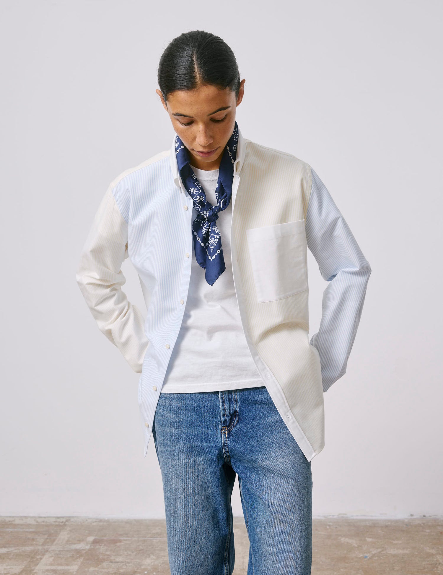 William Striped yellow  Fun shirt  - Oxford - American Collar#7