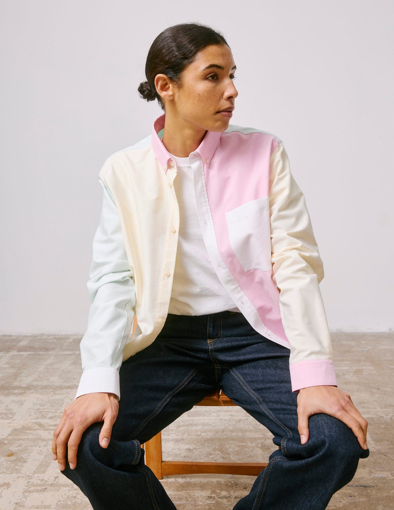 William Light green Fun shirt - Oxford - American Collar