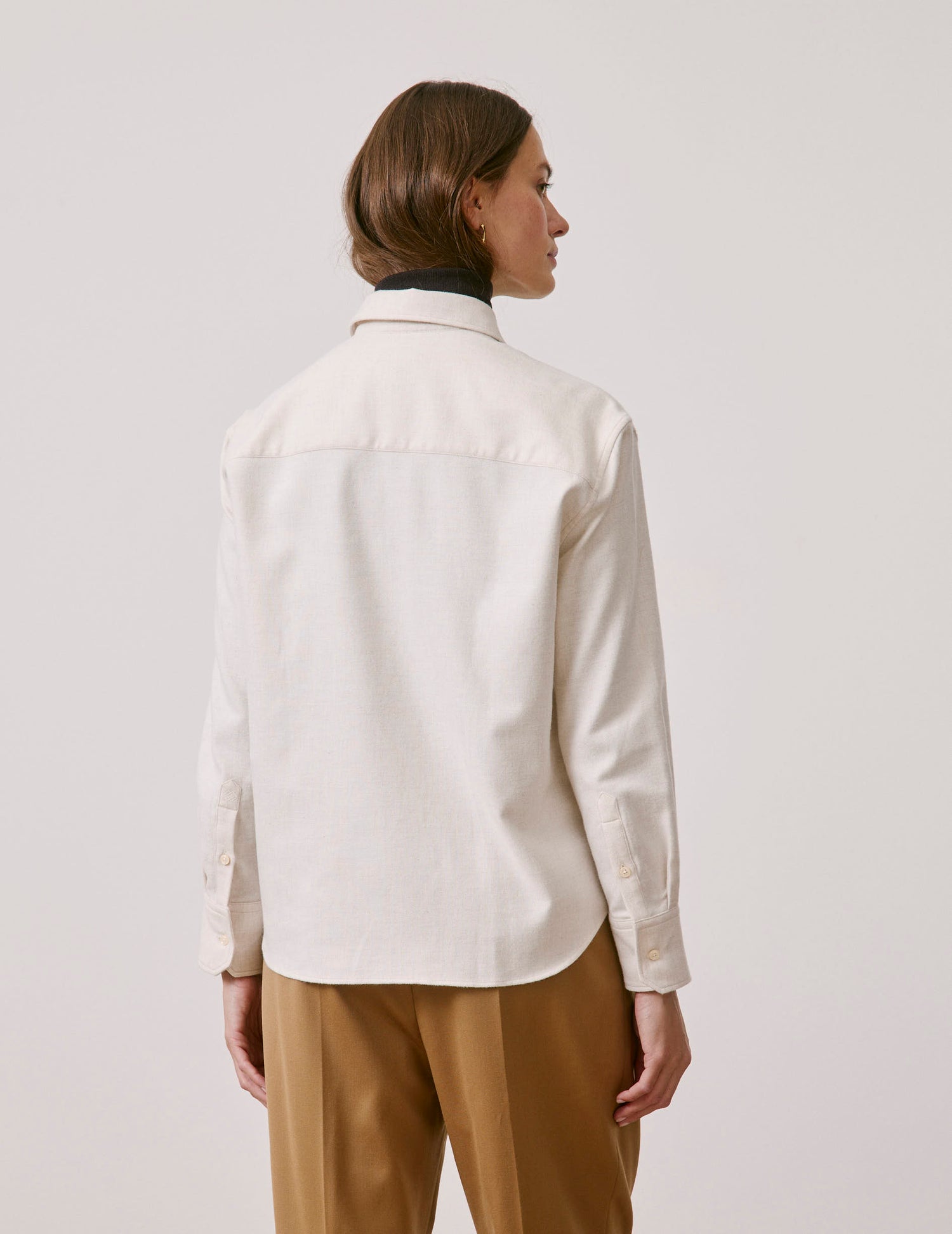 Ecru flannel Ambre shirt - Flannel - Shirt Collar#2