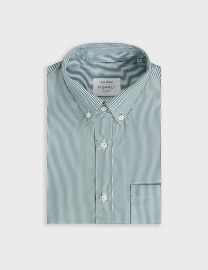 Classic green striped Easy Iron shirt