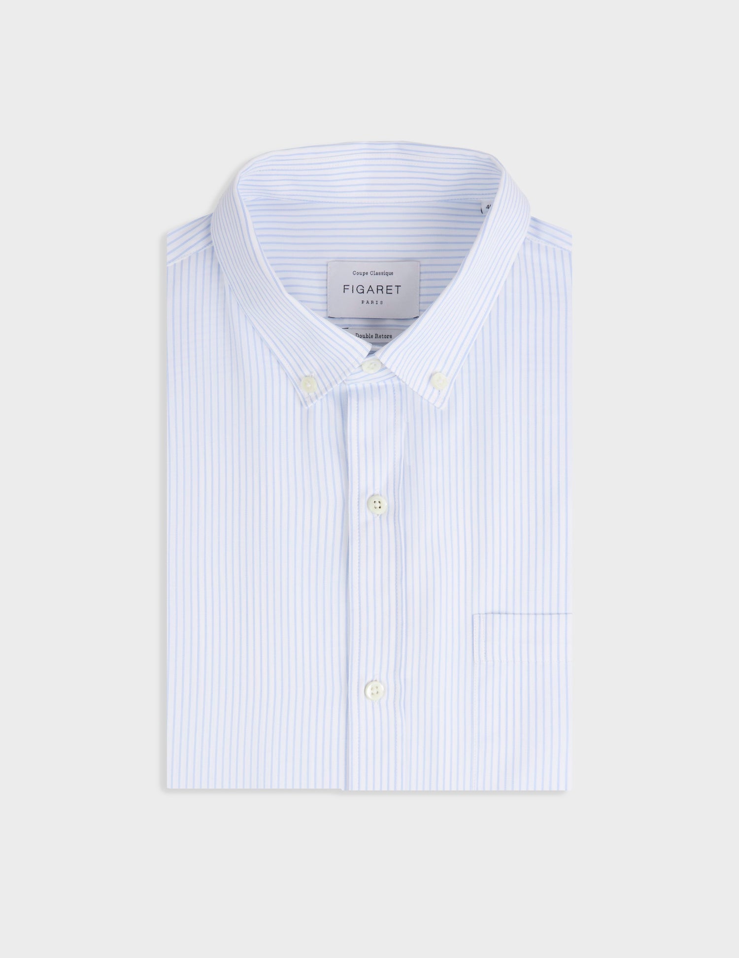 Classic light blue striped shirt - Twill - American Collar