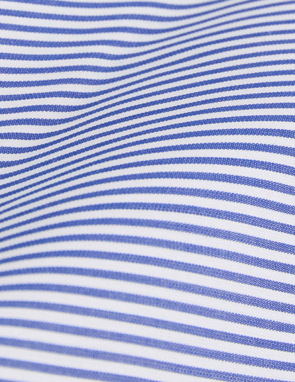 Semi-fitted blue striped shirt