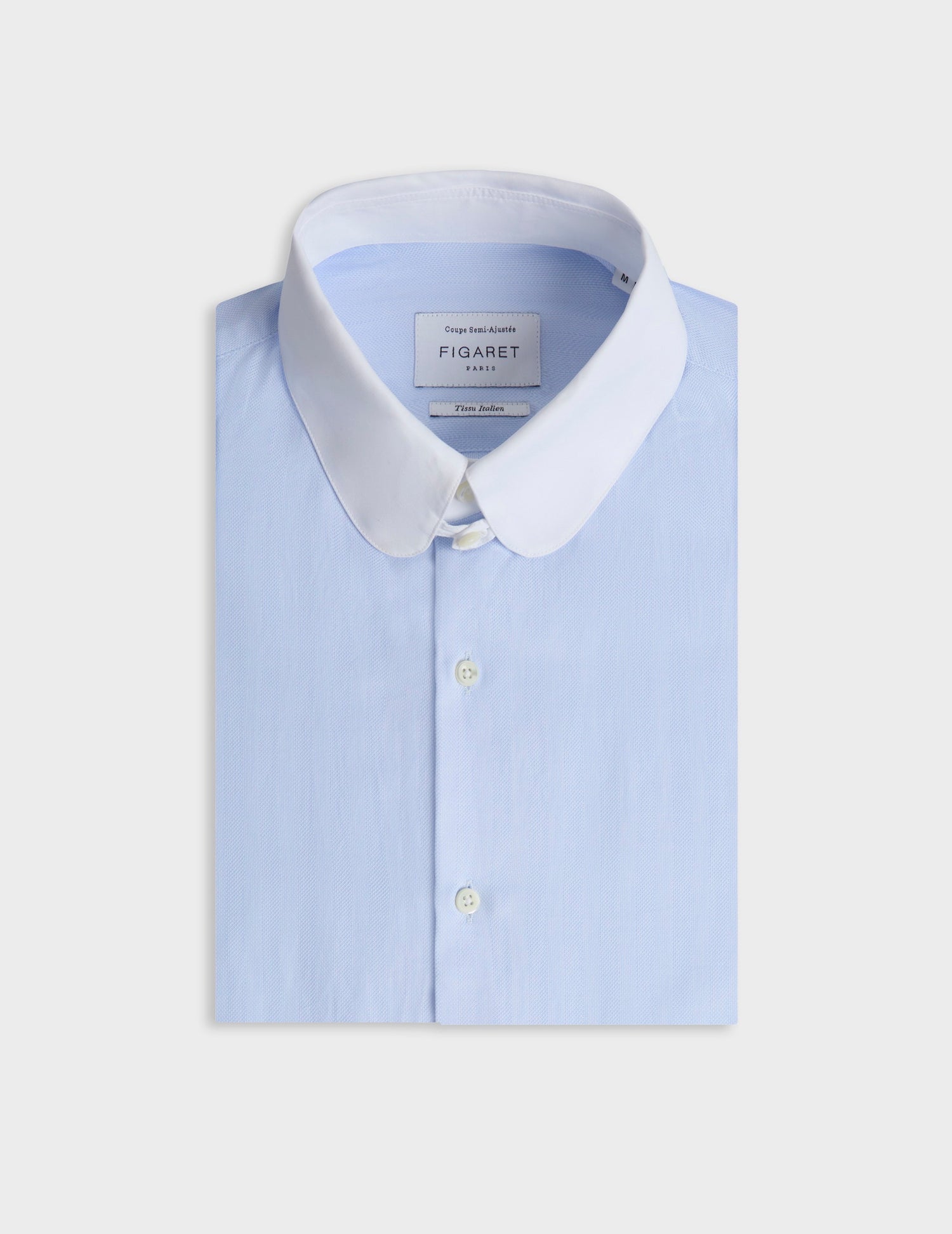 Semi-fitted light blue shirt - Chevron - English Collar#2