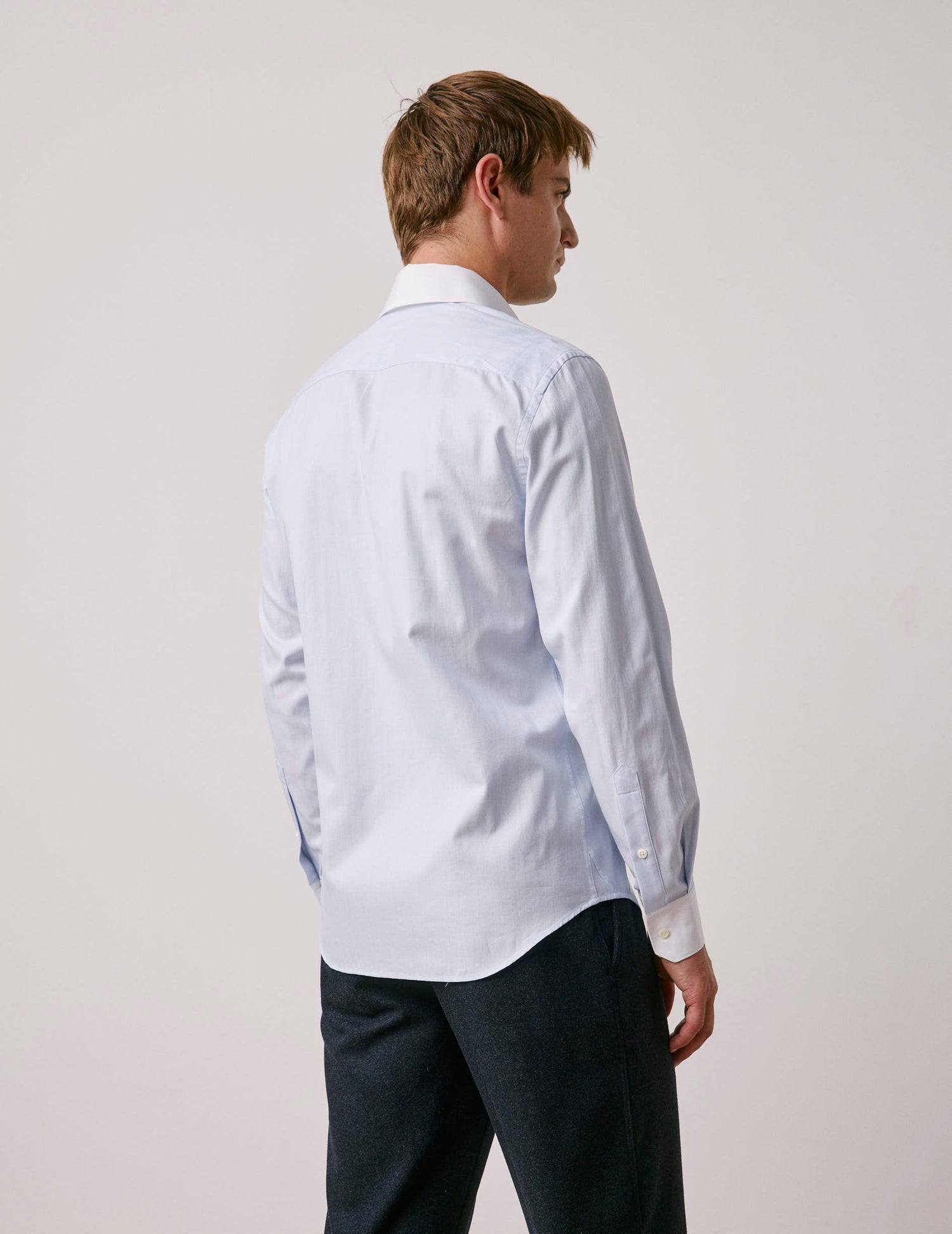 Semi-fitted light blue shirt - Chevron - English Collar#3