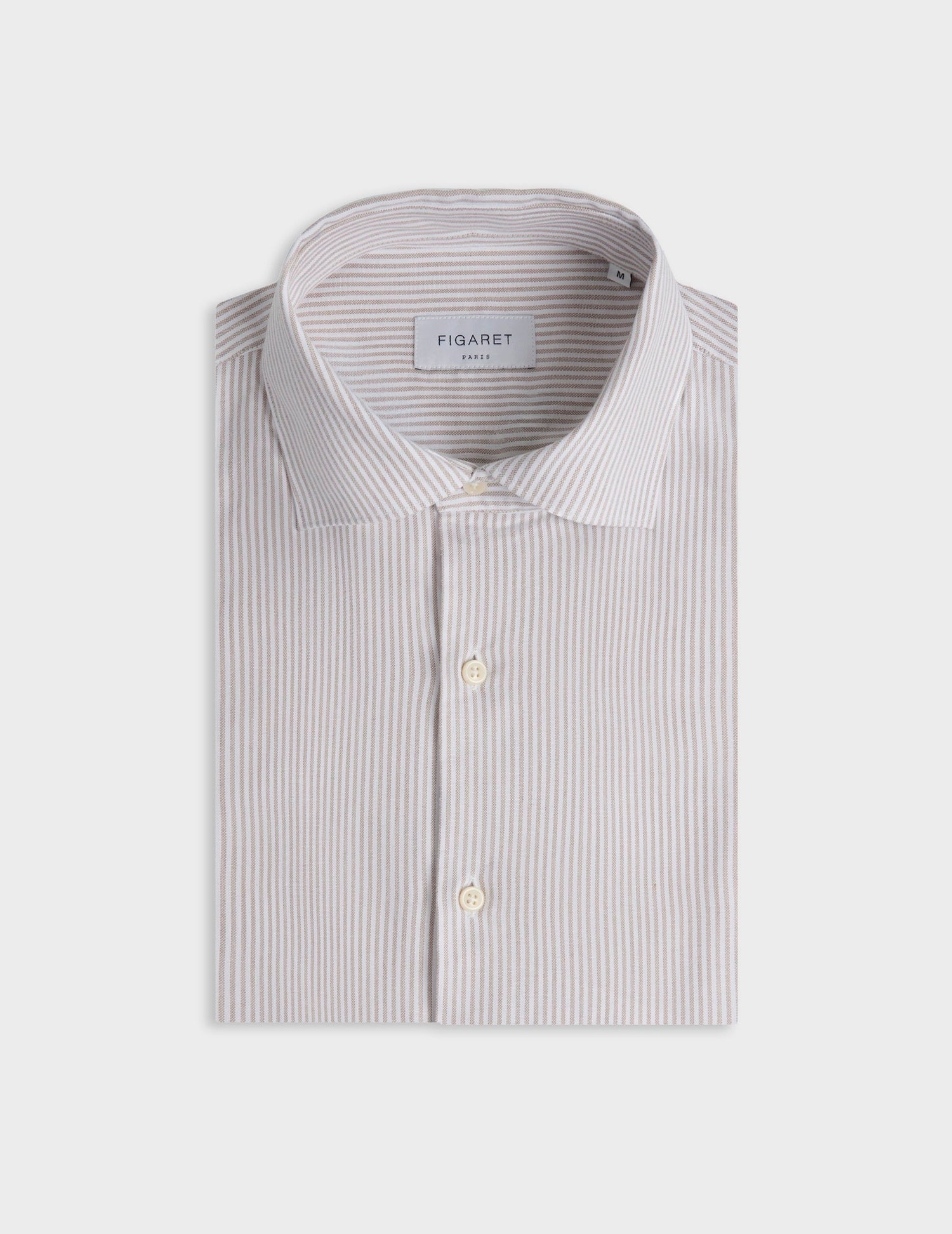 Beige striped Aristote shirt - Oxford - Italian Collar#5