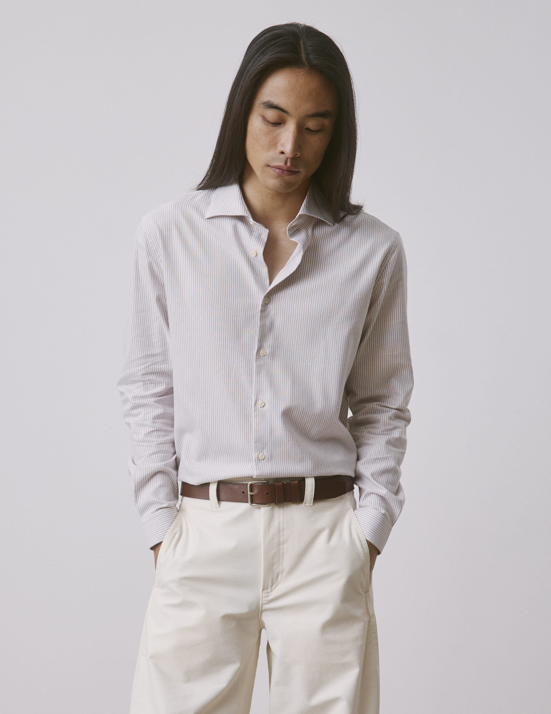 Beige striped Aristote shirt