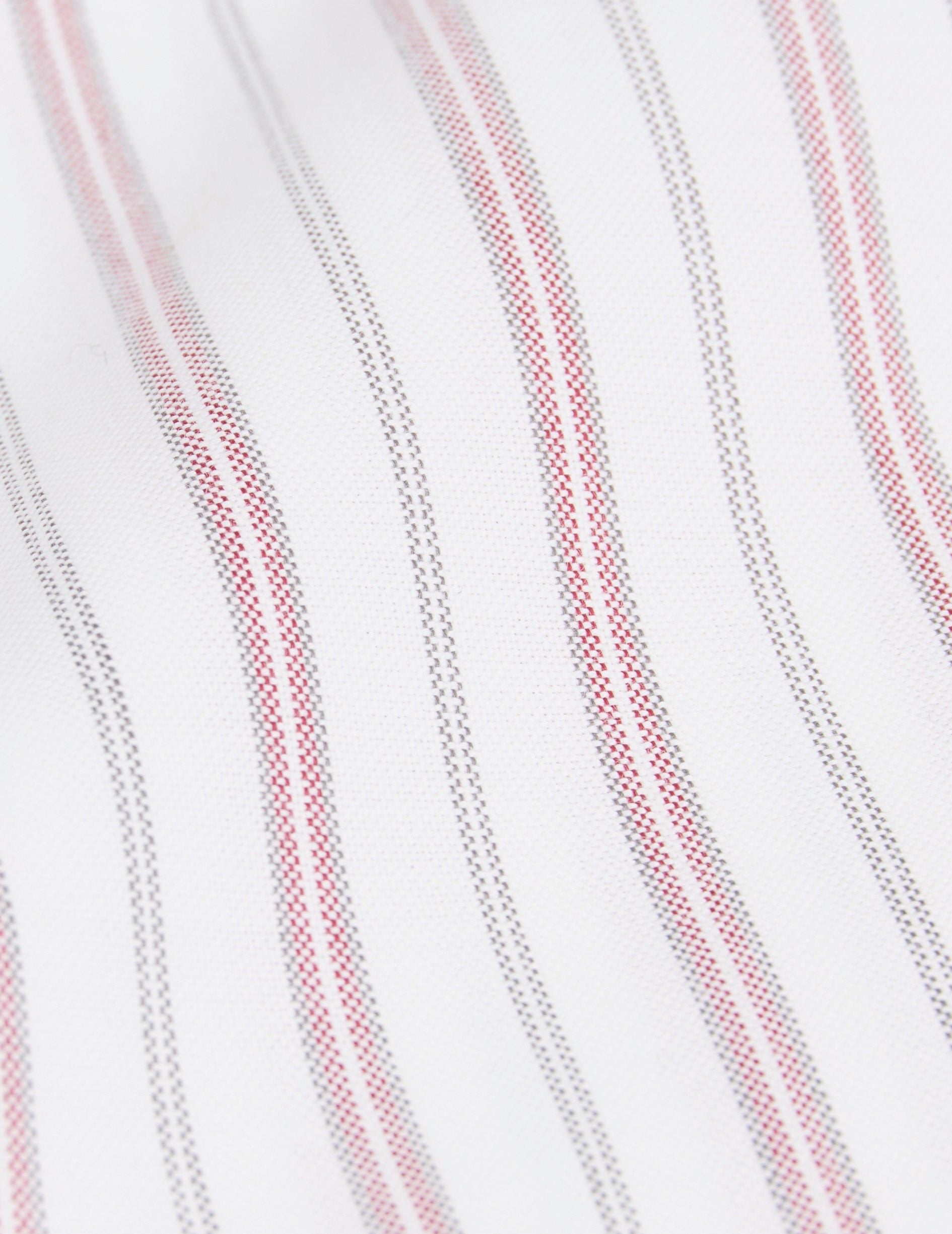 Red striped Aristote shirt - Oxford - Italian Collar