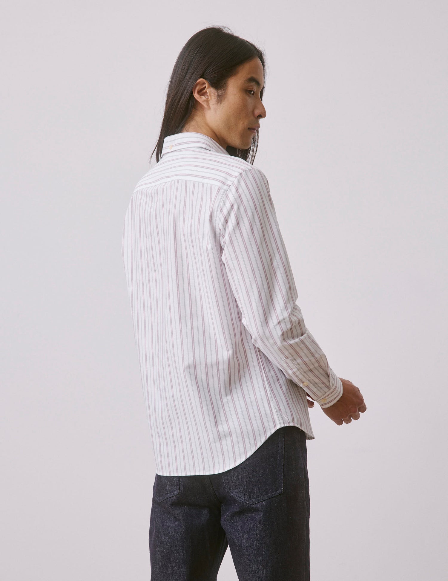 Red striped Aristote shirt - Oxford - Italian Collar#2