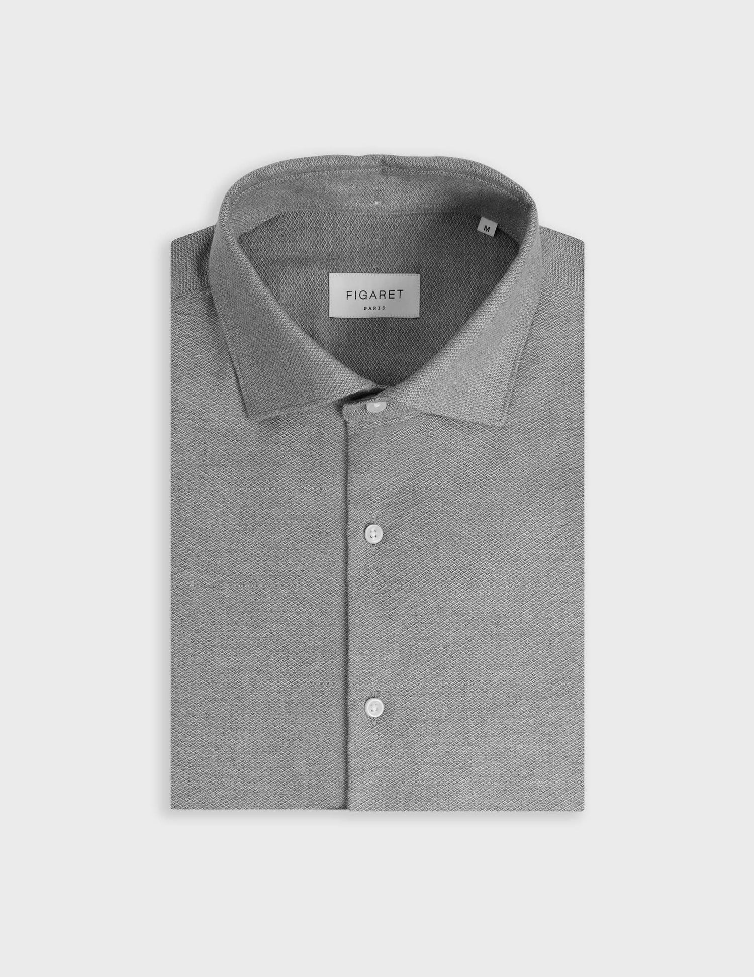 Grey flannel Aristote shirt - Flannel - Italian Collar#5