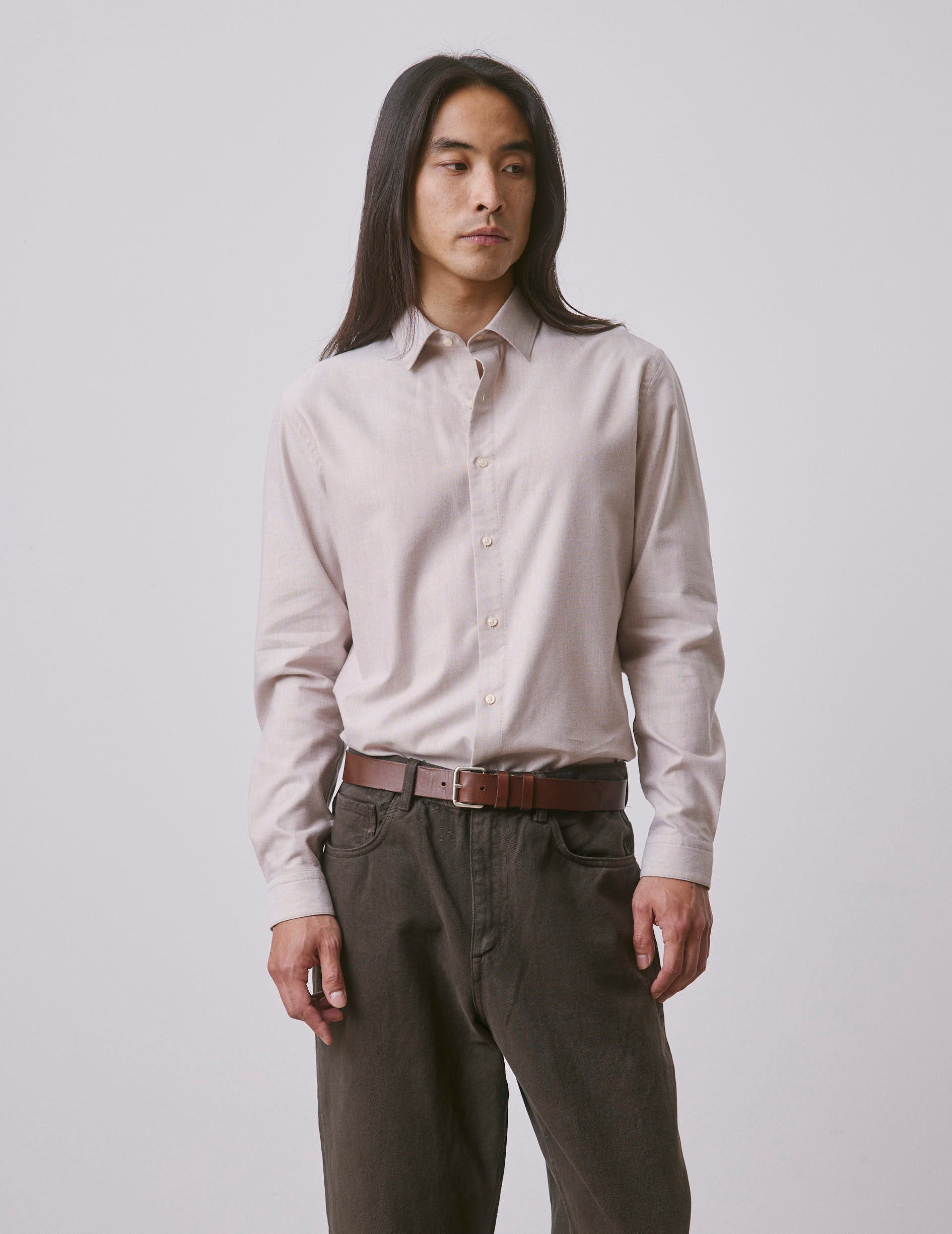 Beige Auguste shirt - Oxford - French Collar