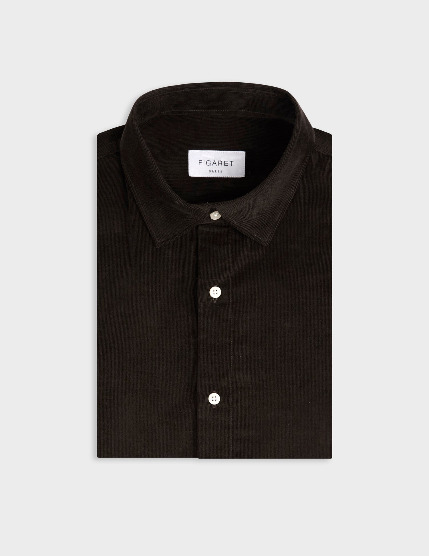 Brown velvet Auguste shirt - Velvet - French Collar#4