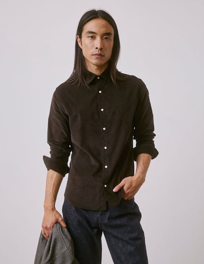 Auguste brown velvet shirt