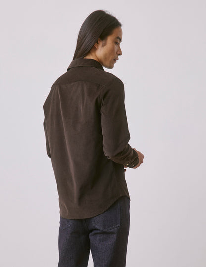 Auguste brown velvet shirt