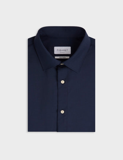 Navy blue virgin wool Auguste shirt