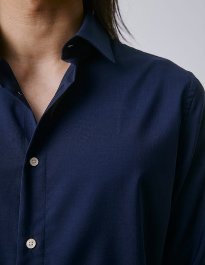 Navy blue virgin wool Auguste shirt