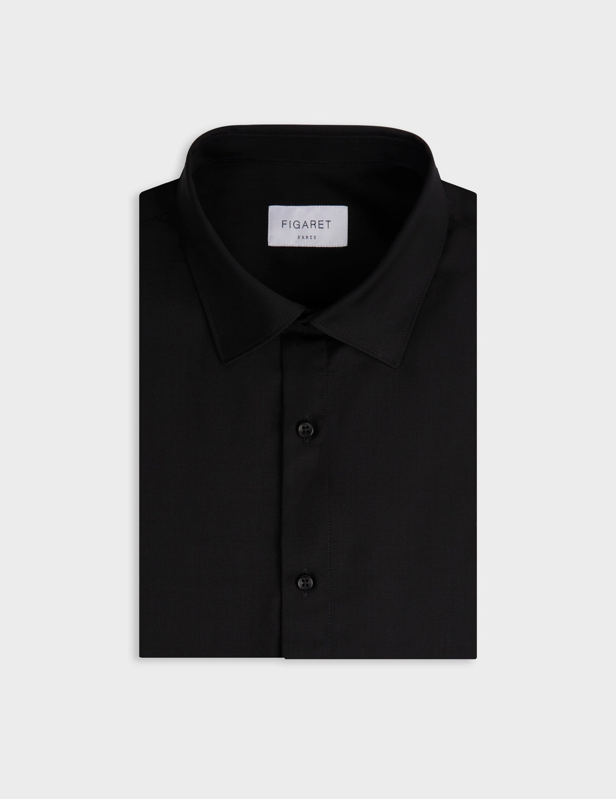 Black virgin wool Auguste shirt - Wool - French Collar#4