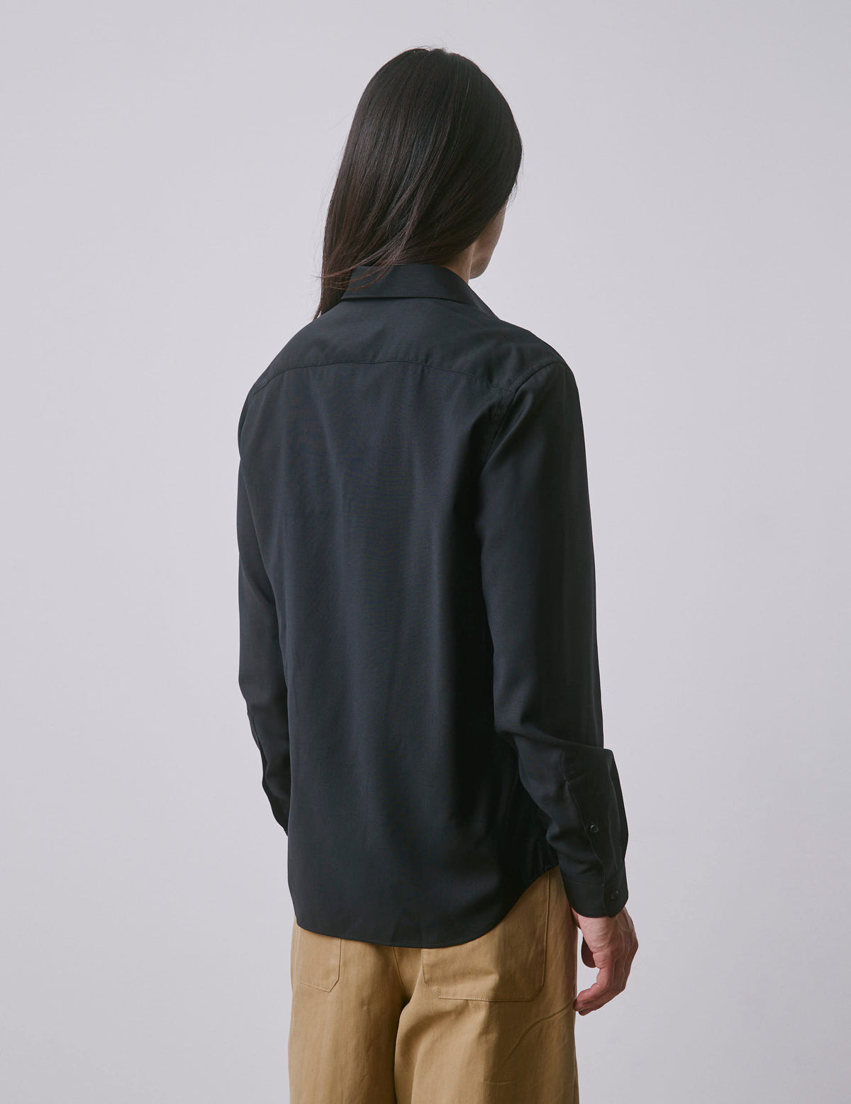 Black virgin wool Auguste shirt - Wool - French Collar