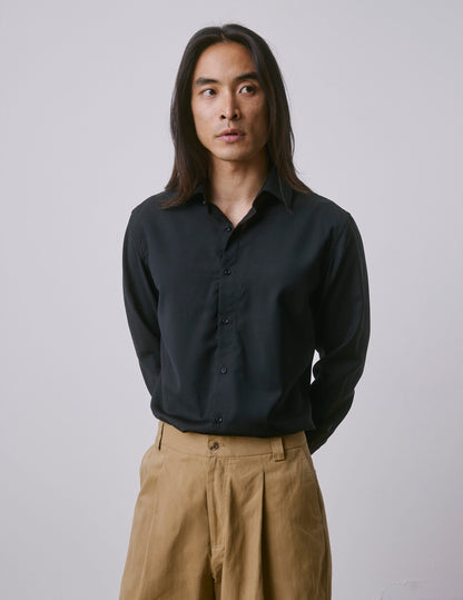 Black virgin wool Auguste shirt