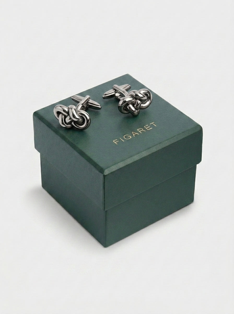 Silver knot cufflinks