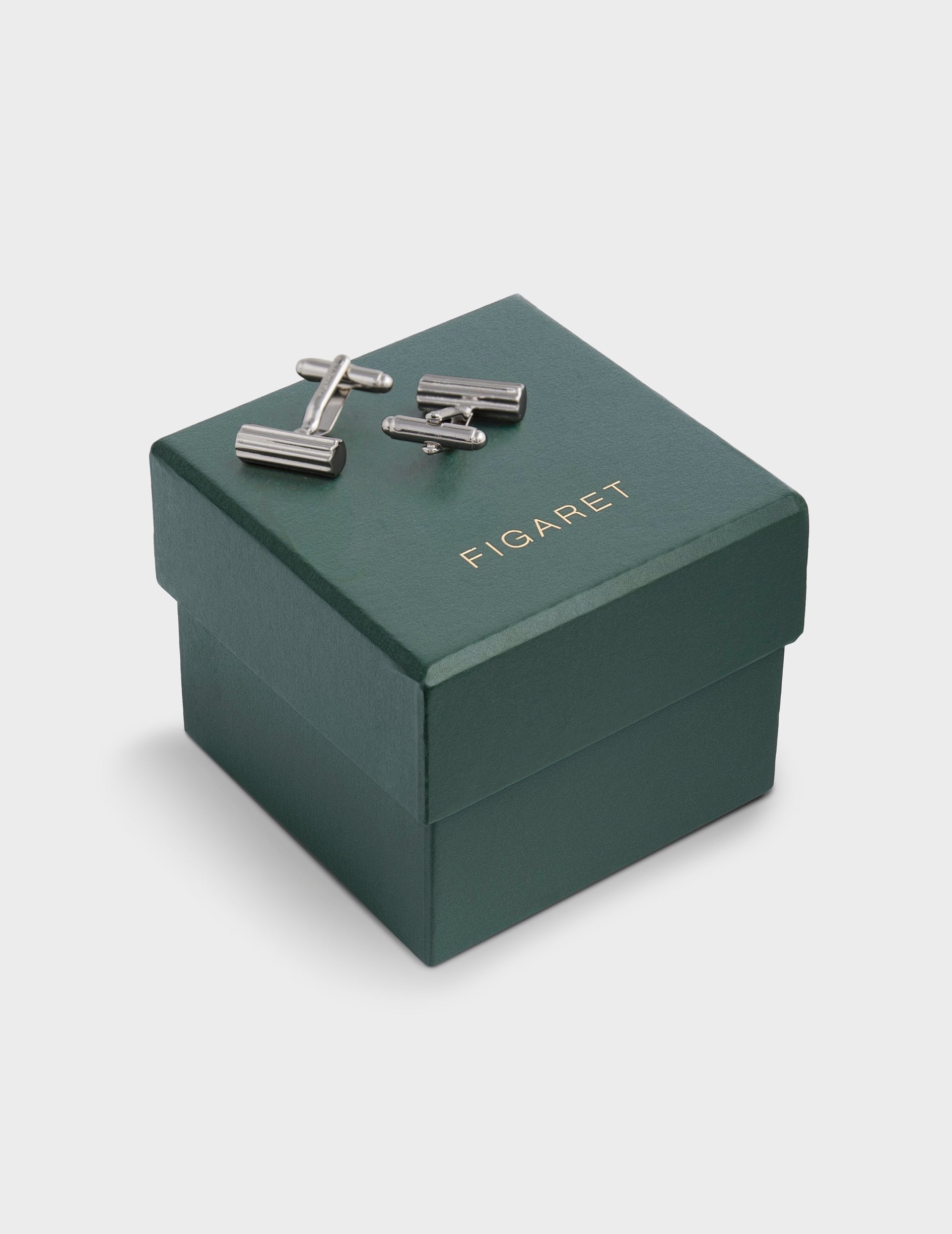 Silver cylinder cufflinks