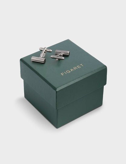 Silver cylinder cufflinks