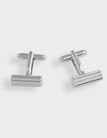 Silver cylinder cufflinks
