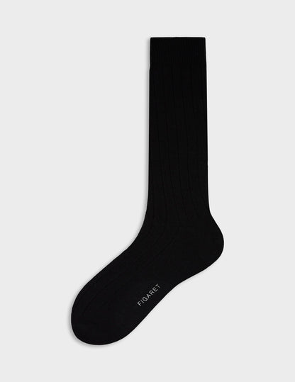 Black cashmere and silk socks