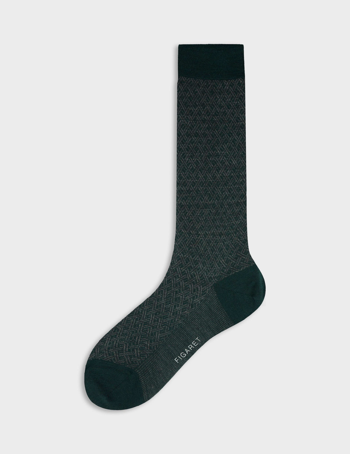 Green wool and nylon diamond-patterned socks