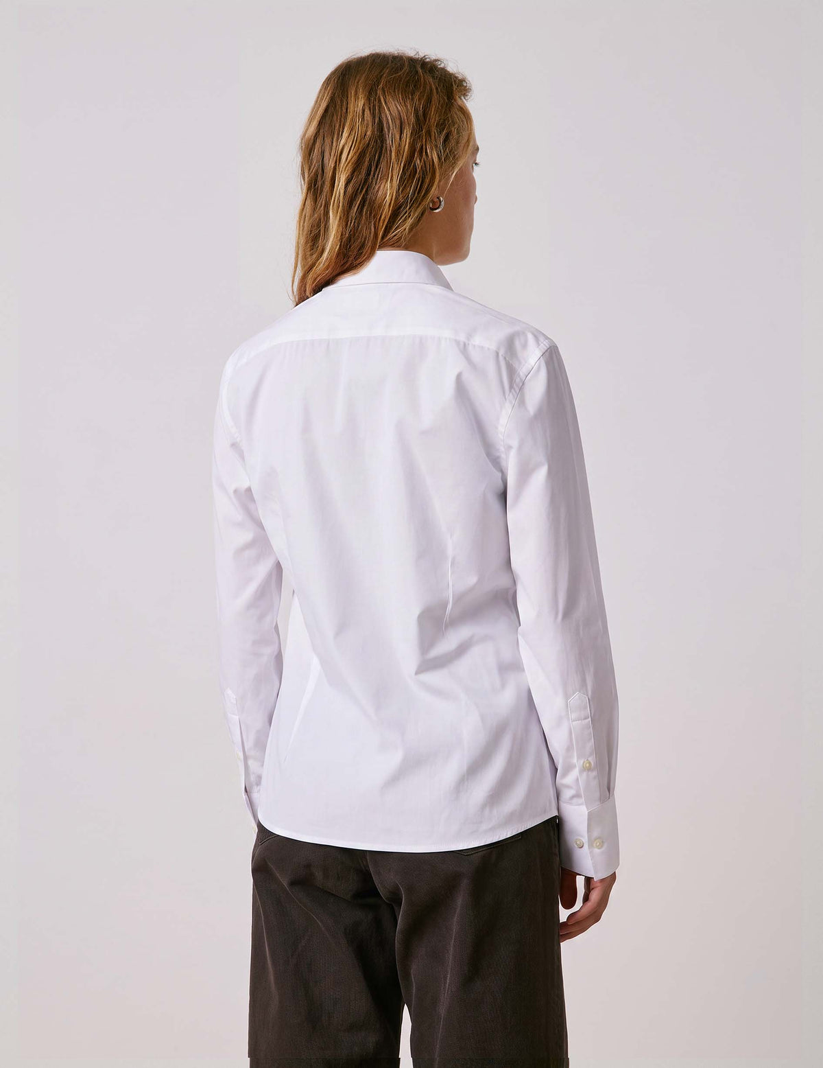 White Carlita shirt - Poplin - Open right Collar#2