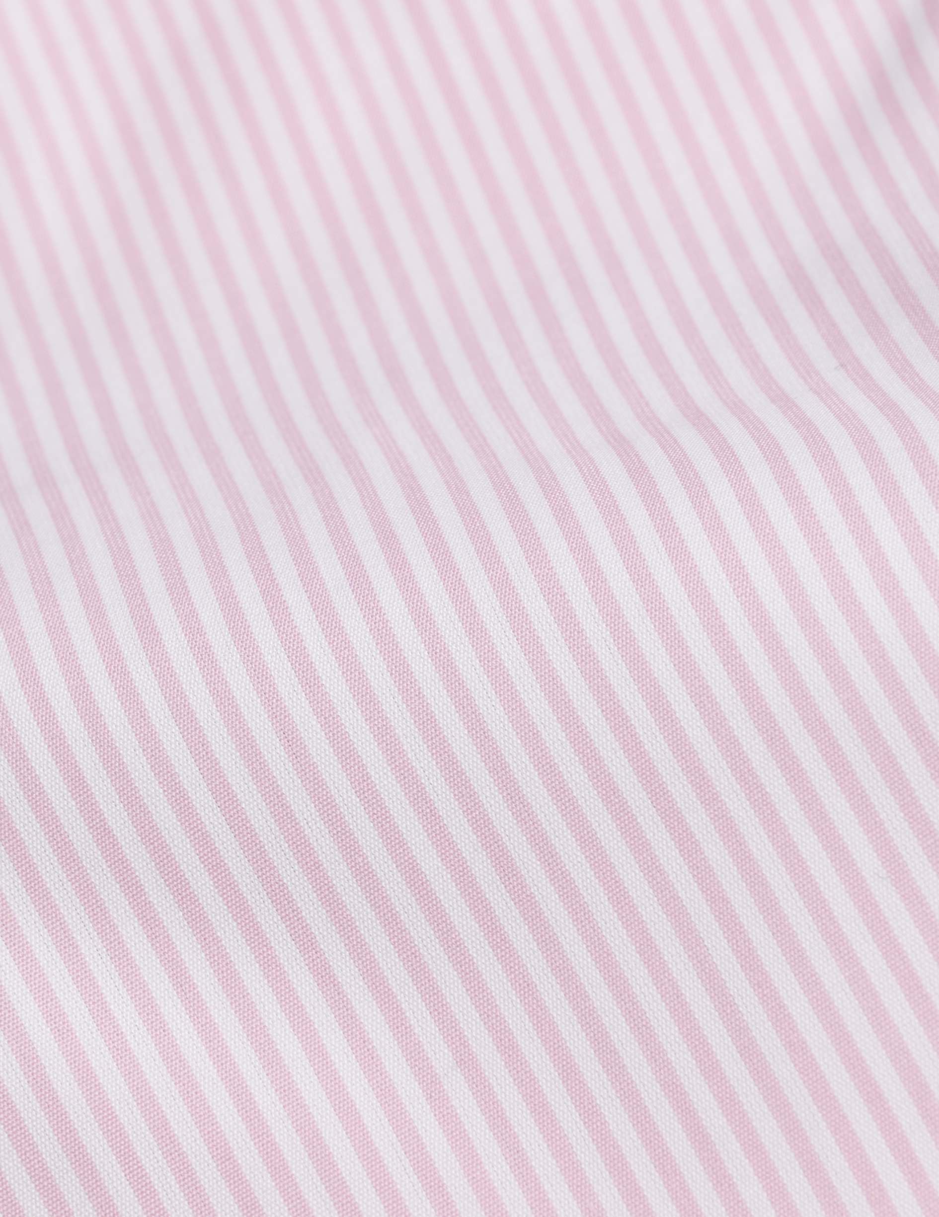 Pink striped Carlita shirt - Poplin - Open right Collar