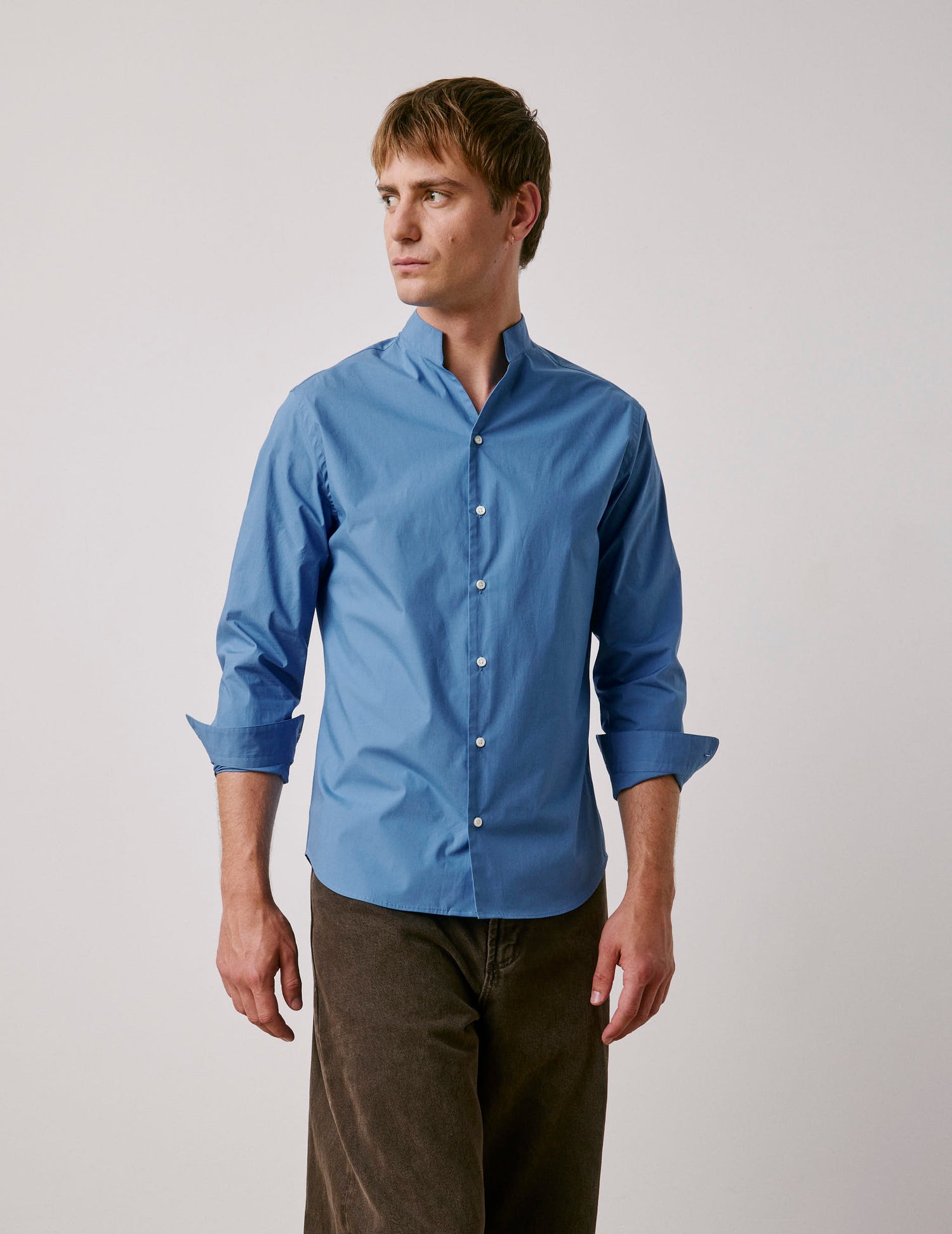 Blue Carl shirt - Poplin - Carl Collar