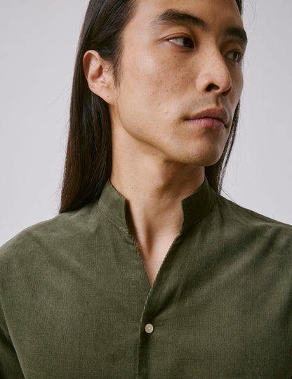 Khaki velvet Carl shirt