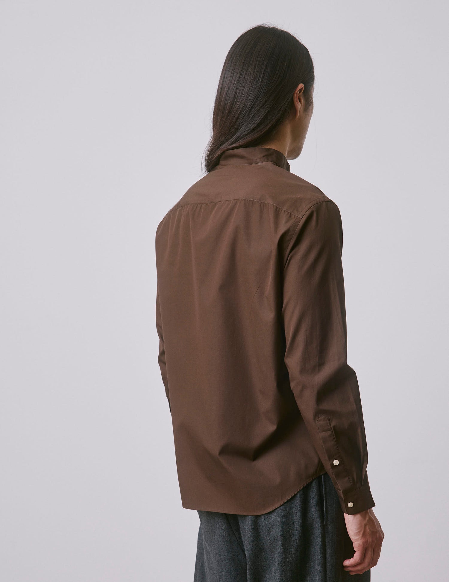 Brown Carl shirt - Poplin - Carl Collar#2
