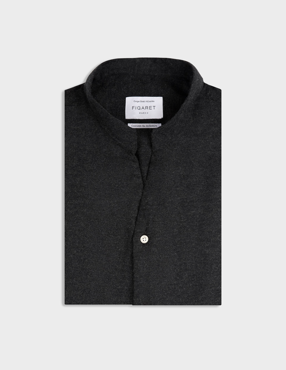 Grey flannel and cashmere Carl shirt - Flannel - Carl Collar#3